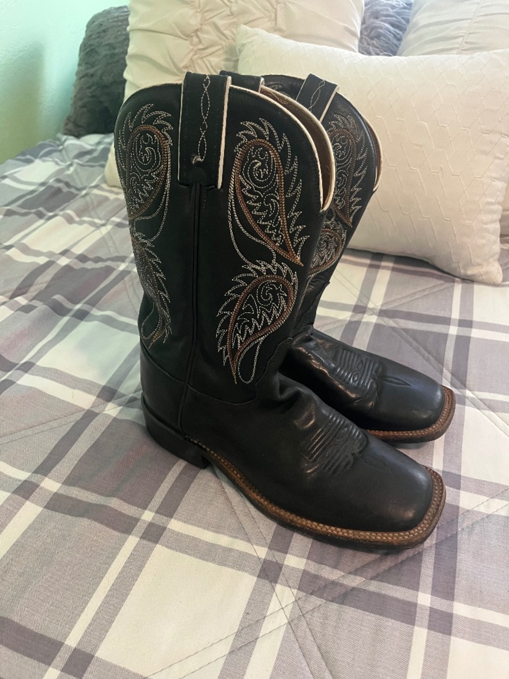 Used Womens Black Tony Lama Leather Boots